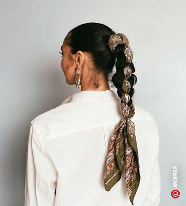 Braided Scarf - hairdos for straight hair
