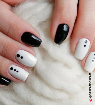 matte nail designs - Monochrome Magic
