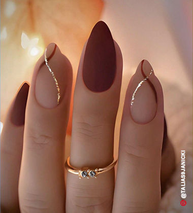 matte nail designs - ruby swirls