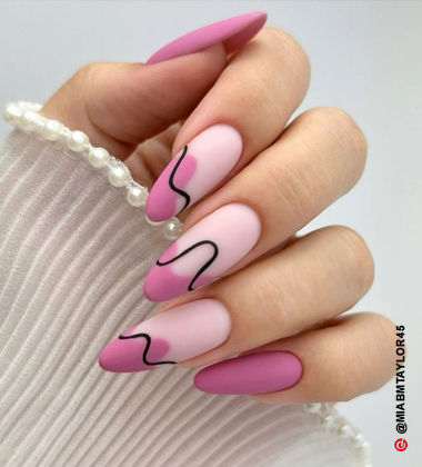 matte nail designs - pink fever