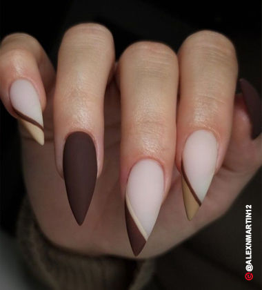 matte nail art ideas - espresso delight