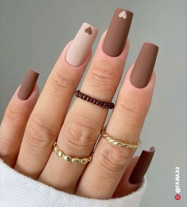 matte nail styles - polly pocket hearts