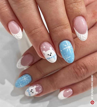 Snowman Christmas Nail Art