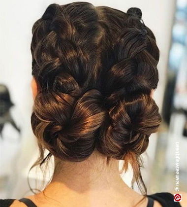 Braided Twin Buns Hairstyle