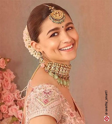 Bun Hairstyle With Gajra - Alia Bhatt