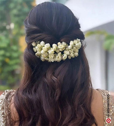 Half Moon Gajra For Hairstyle With Long Hair