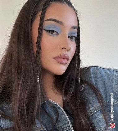 woman in blue eyeshadow