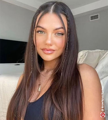 hairstyle for long straight hair with face-framing braids
