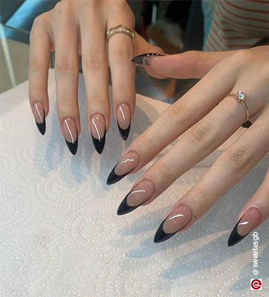 black tip nails

