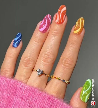 rainbow stripes on multiple colours