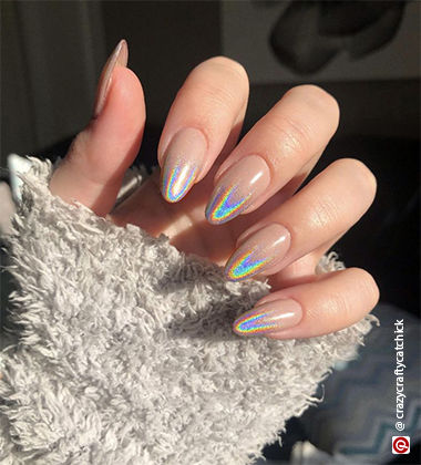 holographic tip manicure