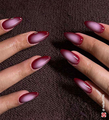 two shades of colours on a nail