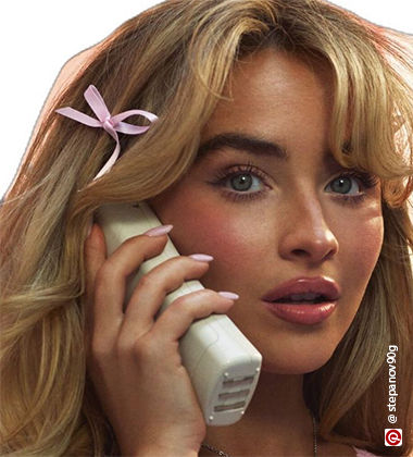 sabrina carpenter with a bow in her hair