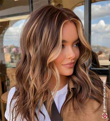 woman with brown jacket
