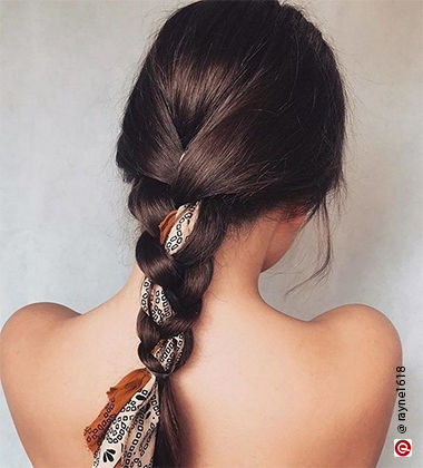 braided scarf hairstyle for summer