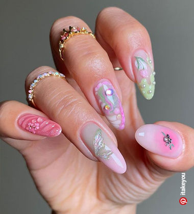 Negative space nail art