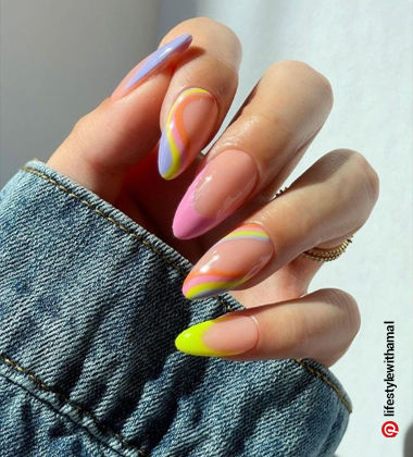 Negative space nail art