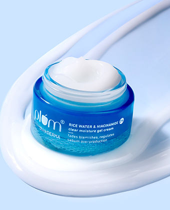 Plum 2% Niacinamide And Rice Water Moisturiser - Lightweight Gel Cream For Oil-Free Hydration