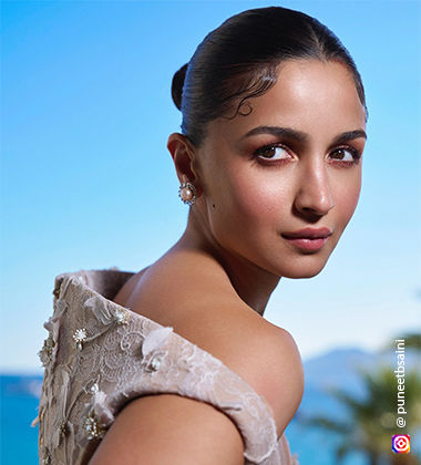 Alia Bhatt beige in a gown with subtle embroidery