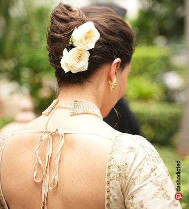 hairstyle for saree - French twist

