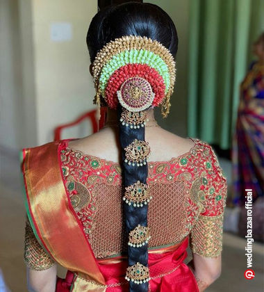 indian bridal hairstyle - Traditional South Indian Braid