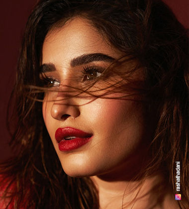 Rasha Thandani’s bold red lips