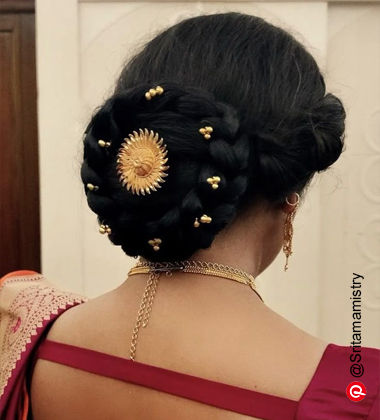 Woman with a bun hairstyle