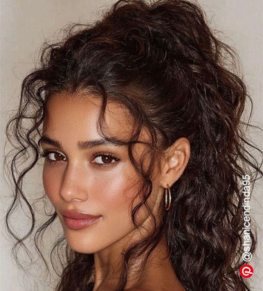 Woman facing the side and in a black shirt