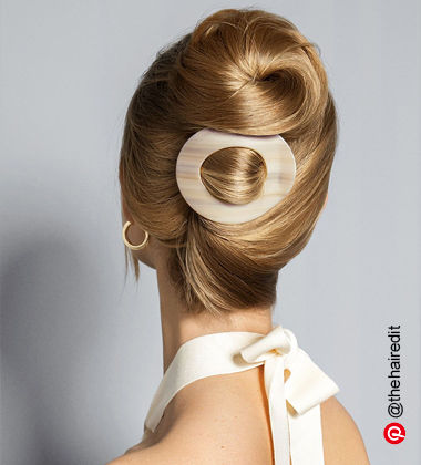 woman wearing her hair up