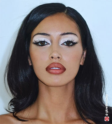 woman with white eye shadow