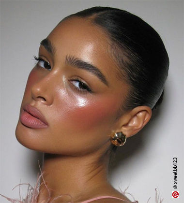 woman looking to her side