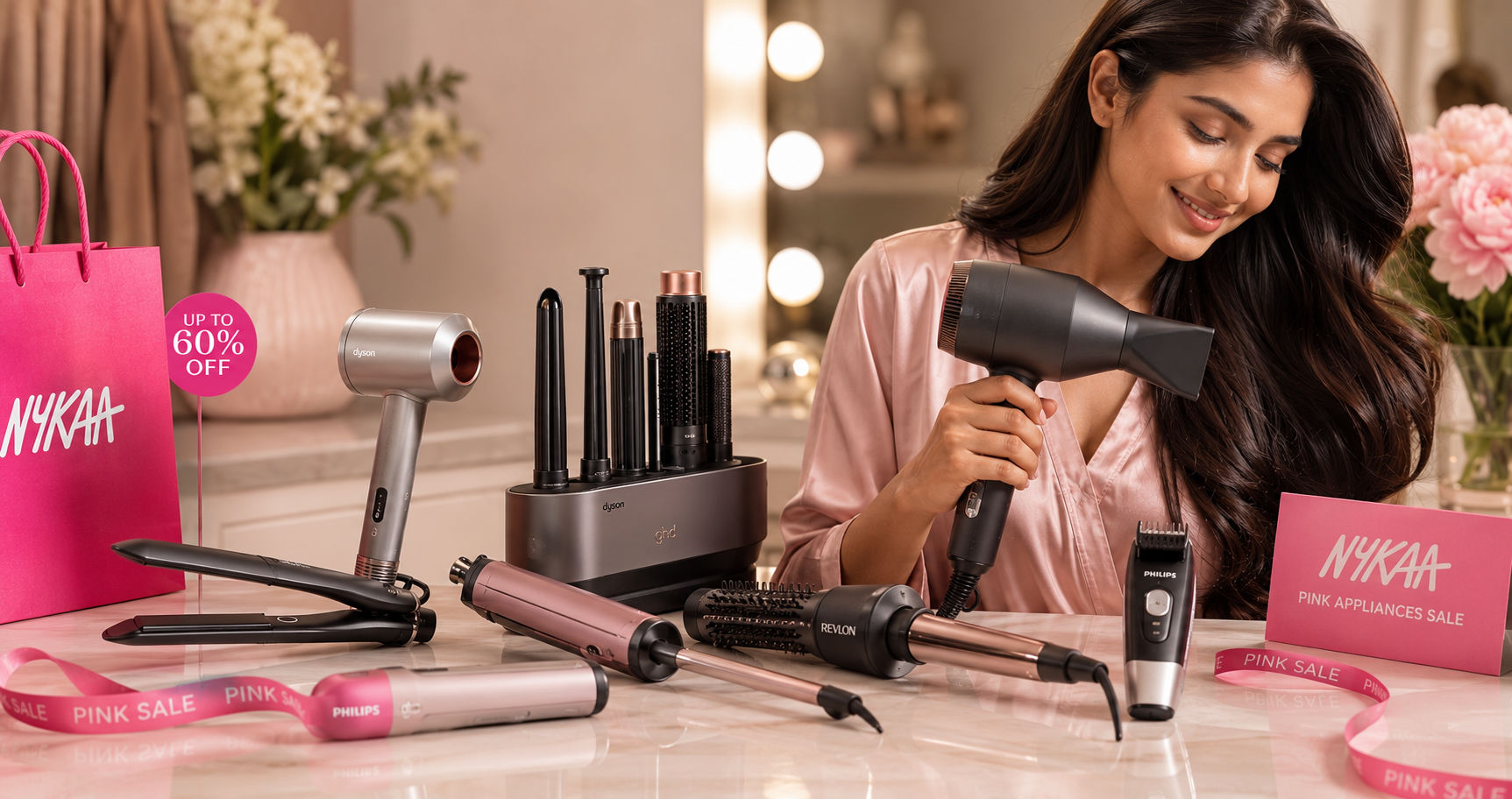 Nykaa Pink Appliances Sale 2026: Up to 60% OFF on Hair Dryers, Straighteners, Stylers & Grooming Tools