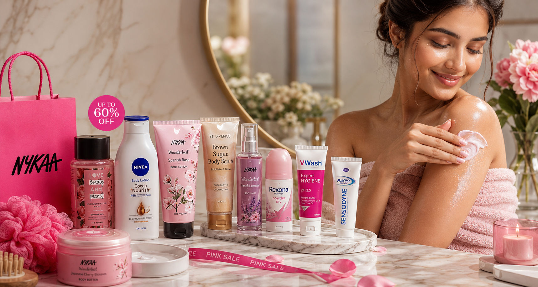 Nykaa Pink Bath & Body Sale 2026: Up to 60% OFF on Shower Gels, Body Lotions, Scrubs & More