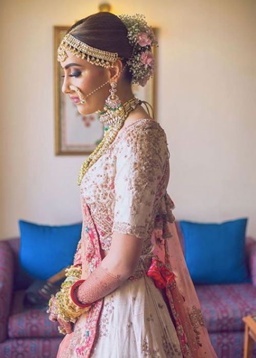 wedding bun with flowers - 3