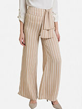 Beige Stripped Palazzo