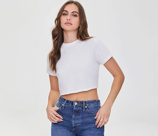 Solid White Crop Top