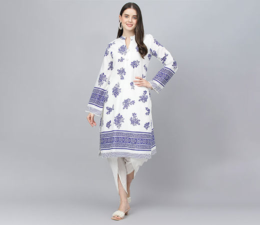Navy Blue Embroidered Blouse