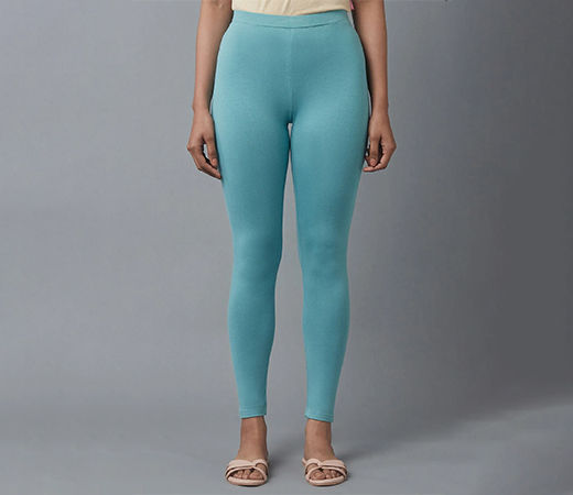 Blue Solid Tights