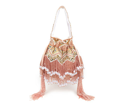 Pink Tassel Potli Bag