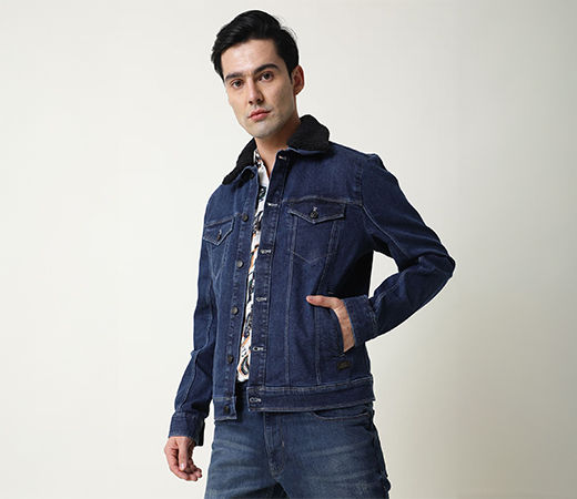 Rare Rabbit Rubix blue denim jacket