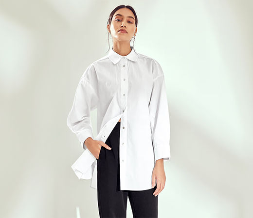 White Drop Shoulder Shirt