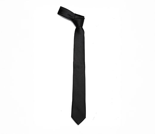 Black woven necktie