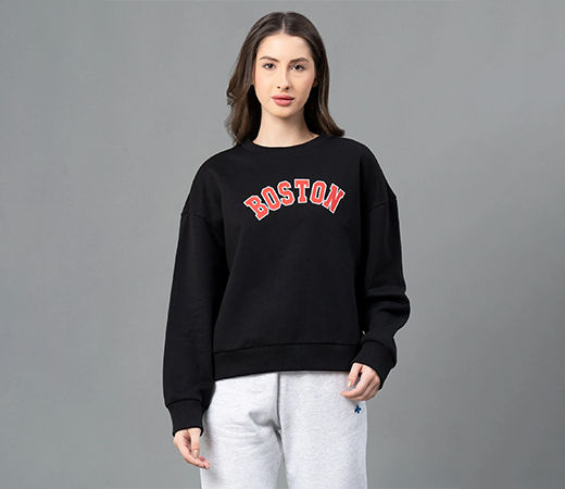 Women Black Graphic Print Sweatshirt