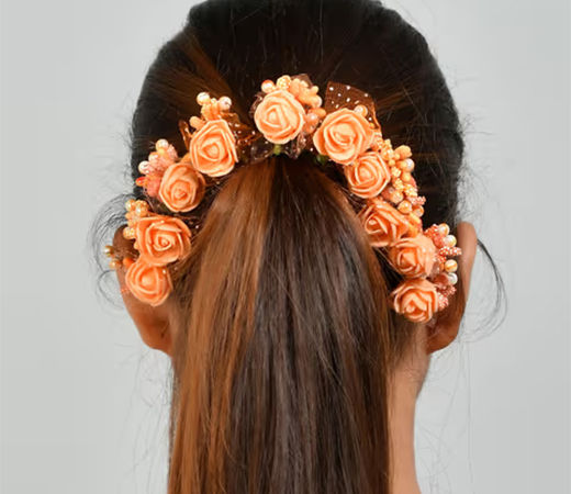 Silvermerc Designs Orange Flower U pin