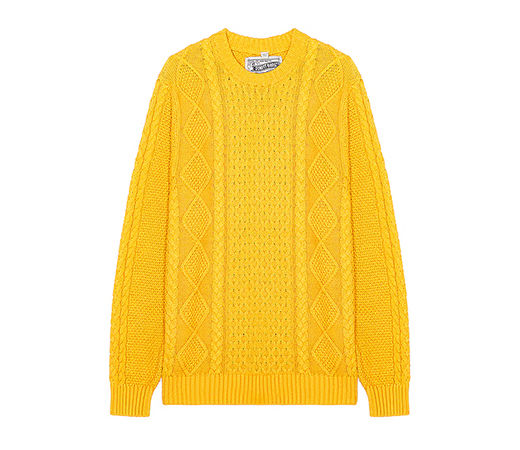Schott Yellow cableknit sweater
