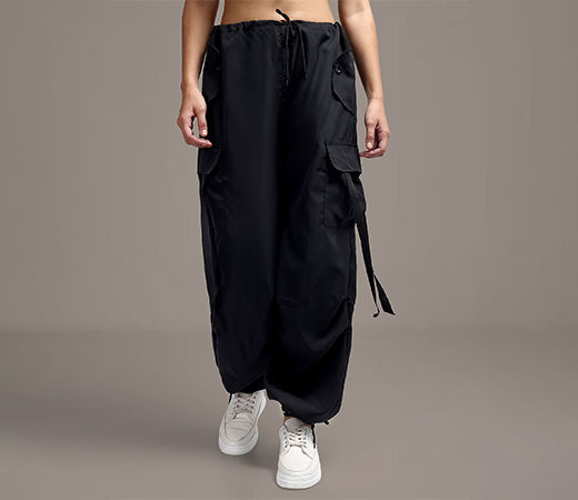 IKI CHIC Black Oversized Cargo