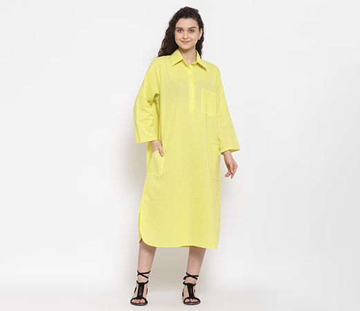 Yellow shirt dress
