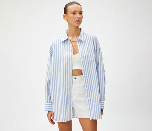 Shirt with blue stripes 