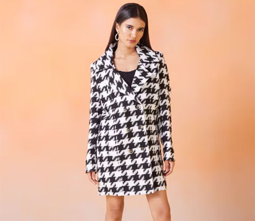 RSVP by Nykaa Fashion Black And White Overcoat