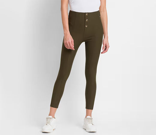 Spykar Olive Green Cotton Trackpants 
